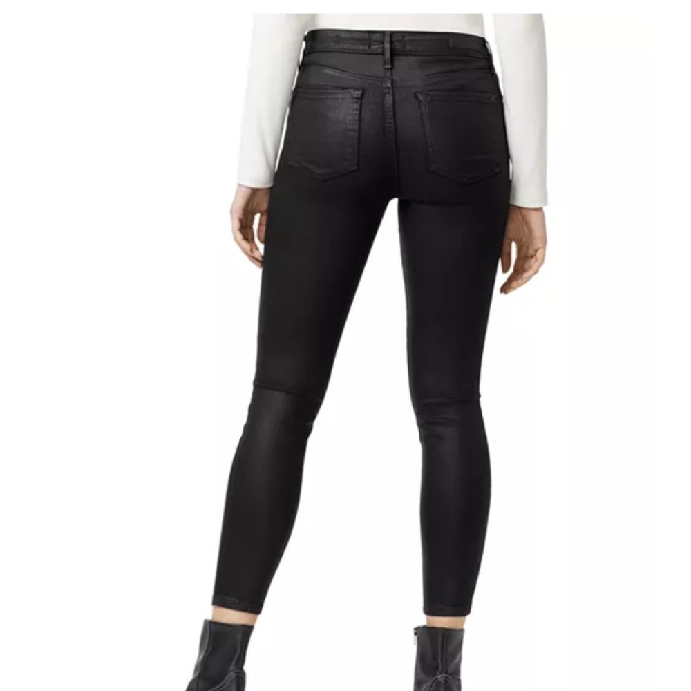 Sanctuary-Social Standard Coated Ankle Skinny Jeans in Slick Black size 4 EU =27 - Picture 3 of 7